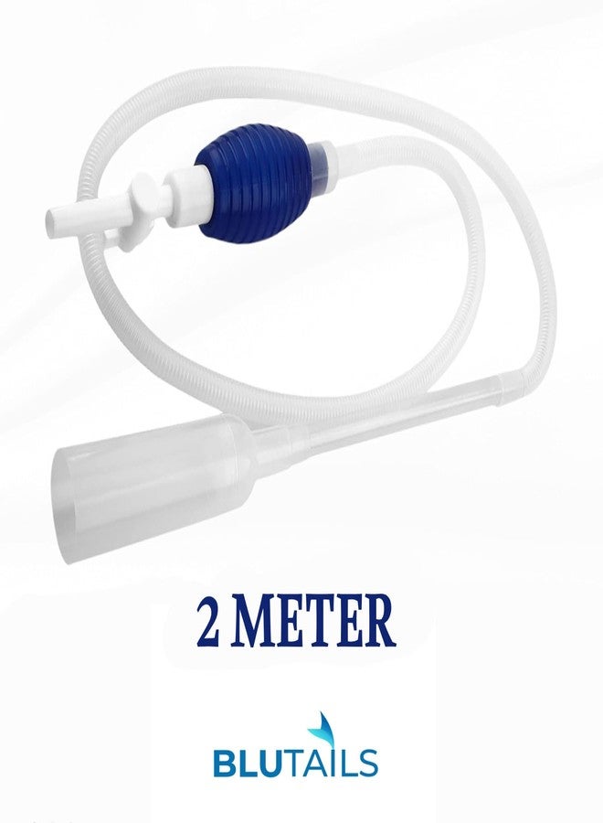 Blutails Aquarium Water Changer and Gravel Cleaning Siphon Pipe with Valve for Aquarium (White & Blue) - Image 2